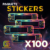 paquete de 100 stickers
